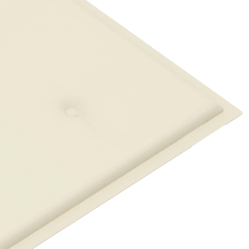 Tömör tíkfa rakásolható kerti pad párnával 128,5 cm