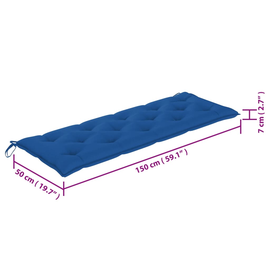 Tömör akácfa kerti pad párnával 157 cm