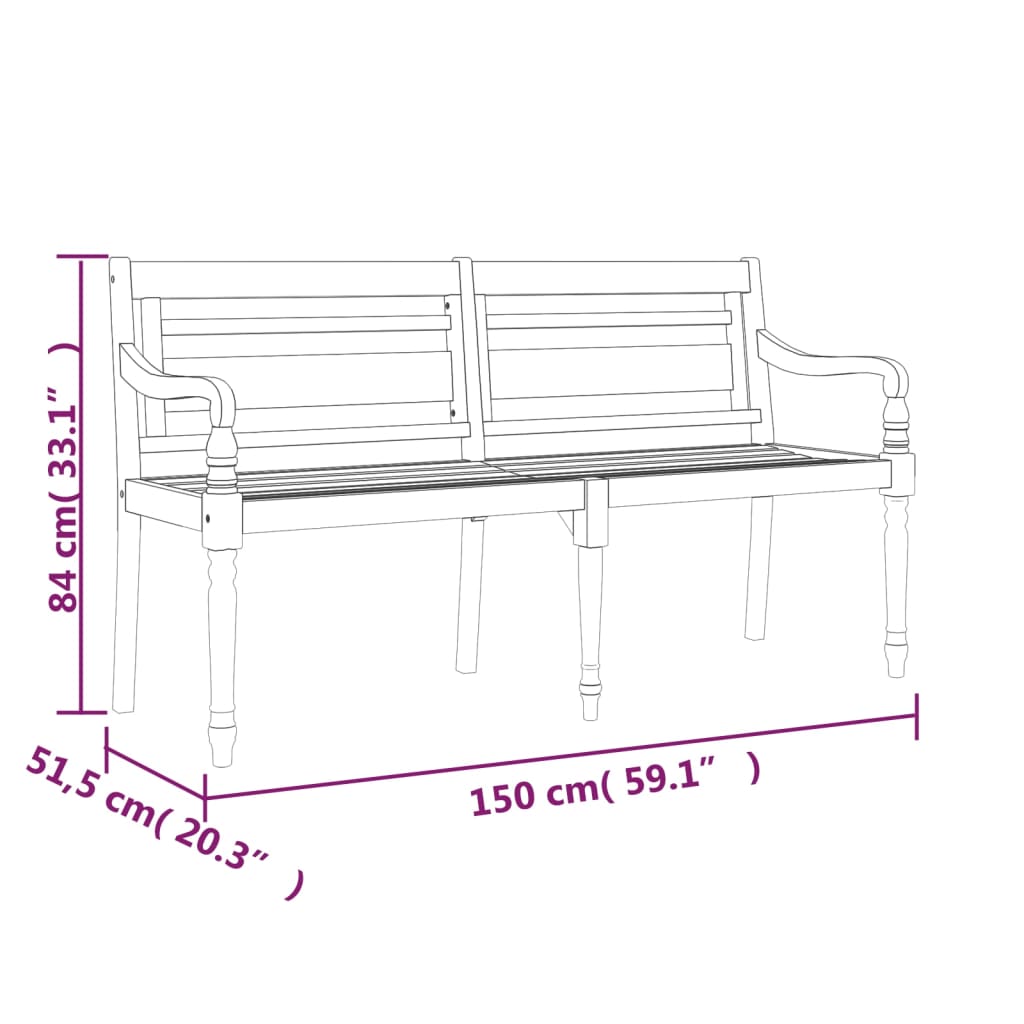 Tömör tíkfa Batavia pad világoszöld párnával 150 cm