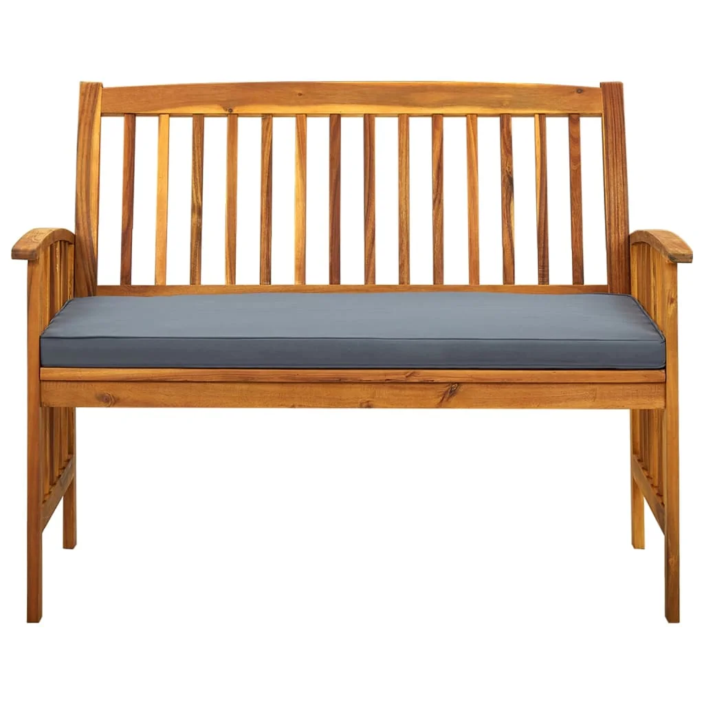 Tömör akácfa kerti pad párnával 119 cm