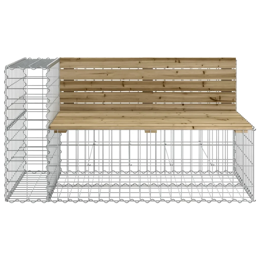 Tömör impregnált fenyőfa gabion kerti pad 244x71x65,5 cm