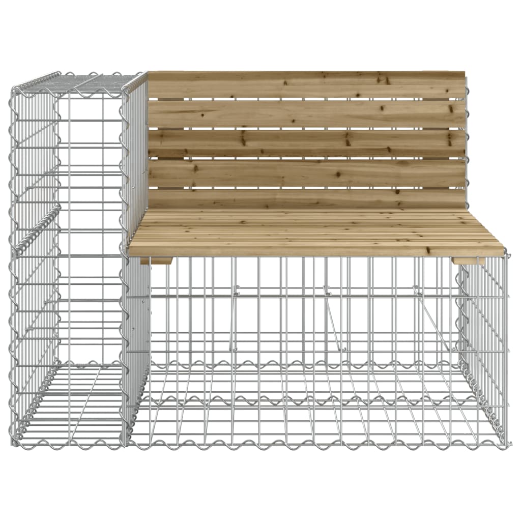 Tömör impregnált fenyőfa gabion kerti pad 287 x 71 x 65,5 cm