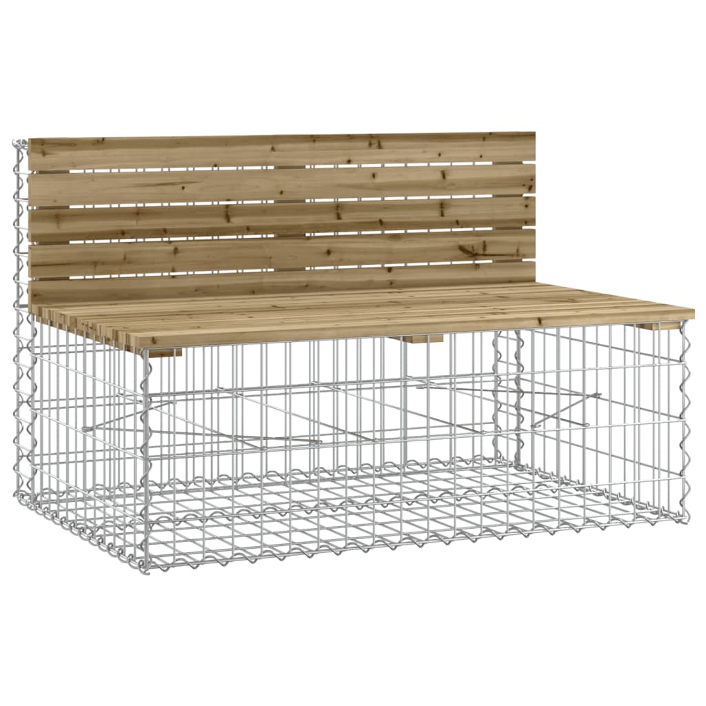 Tömör impregnált fenyőfa gabion kerti pad 287 x 71 x 65,5 cm