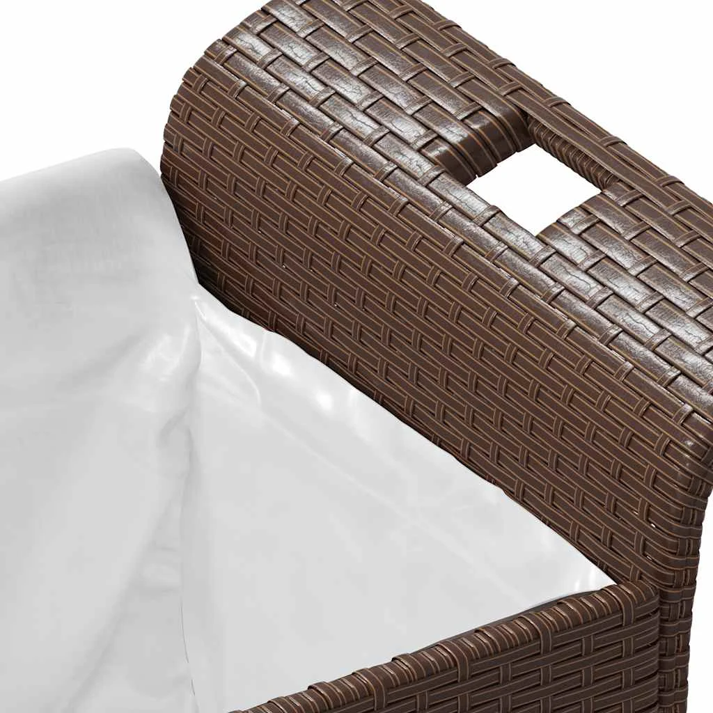 Barna polyrattan kerti pad párnával 116 x 46 x 57 cm