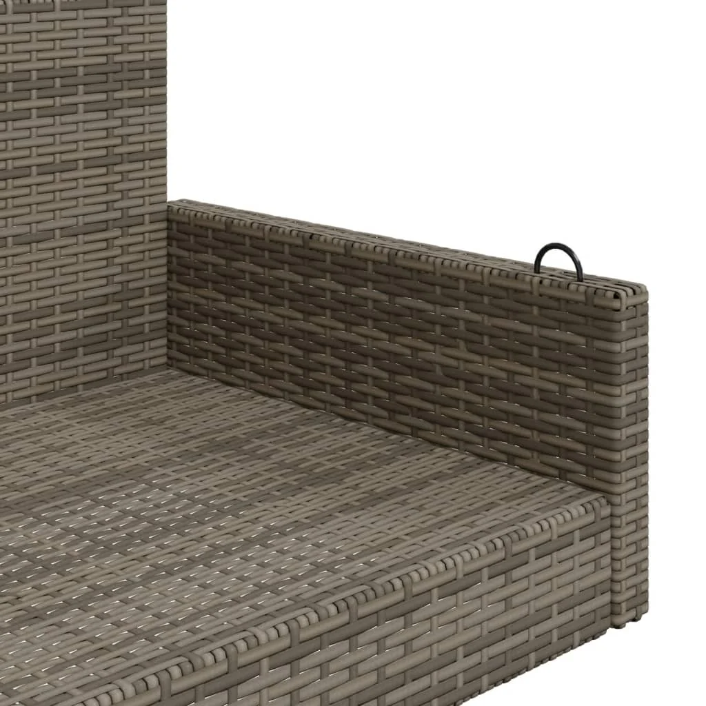 Szürke polyrattan hintapad 119x56x48 cm