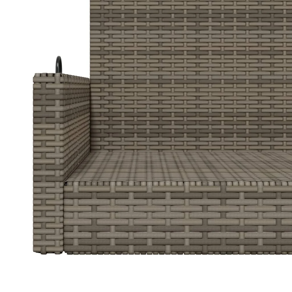Szürke polyrattan hintapad 119x56x48 cm