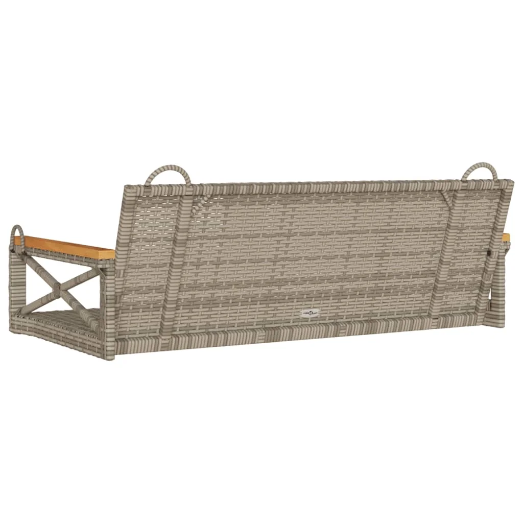 Szürke polyrattan hintapad 109 x 62 x 40 cm