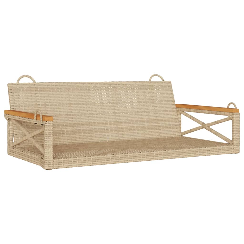 Bézs polyrattan hintapad 109 x 62 x 40 cm