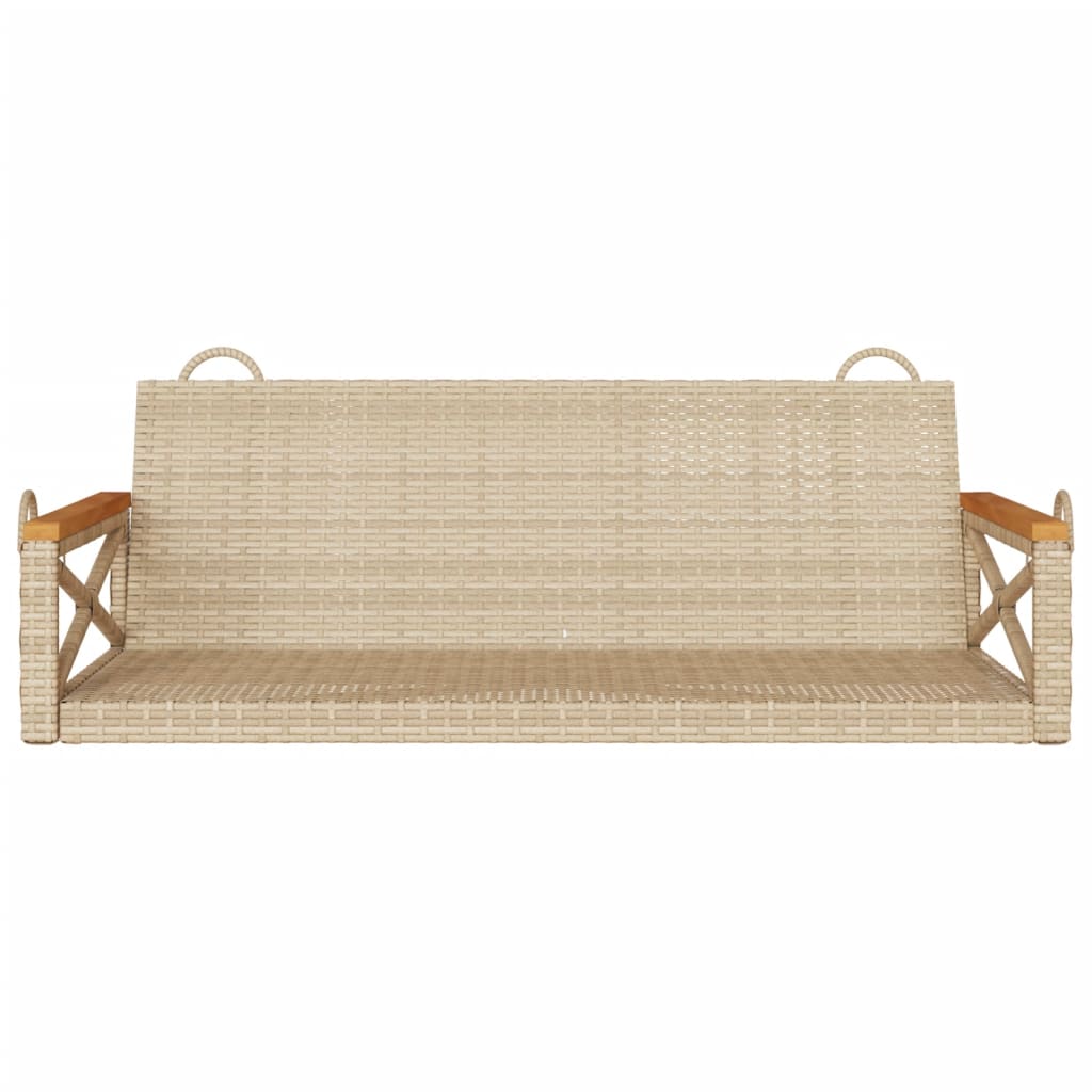 Bézs polyrattan hintapad 109 x 62 x 40 cm