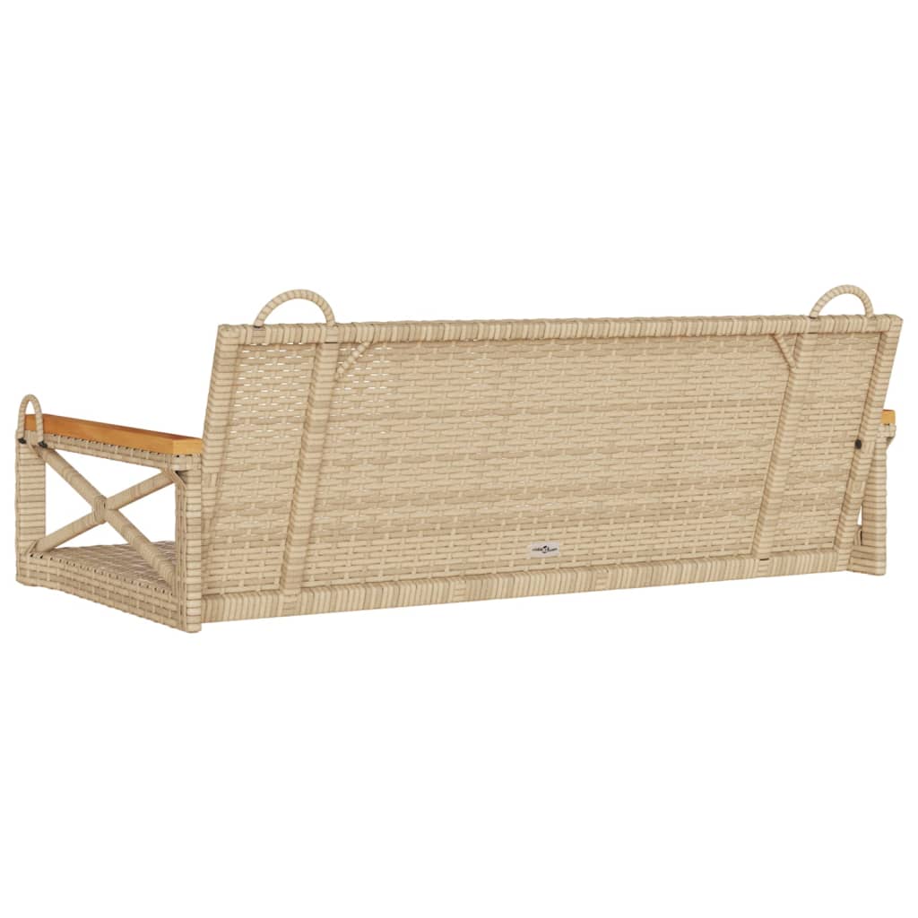 Bézs polyrattan hintapad 109 x 62 x 40 cm