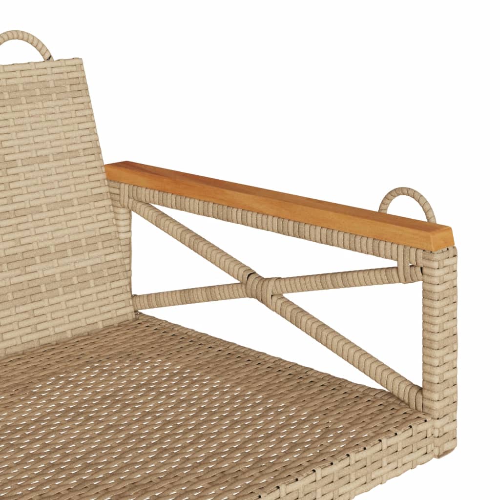 Bézs polyrattan hintapad 109 x 62 x 40 cm