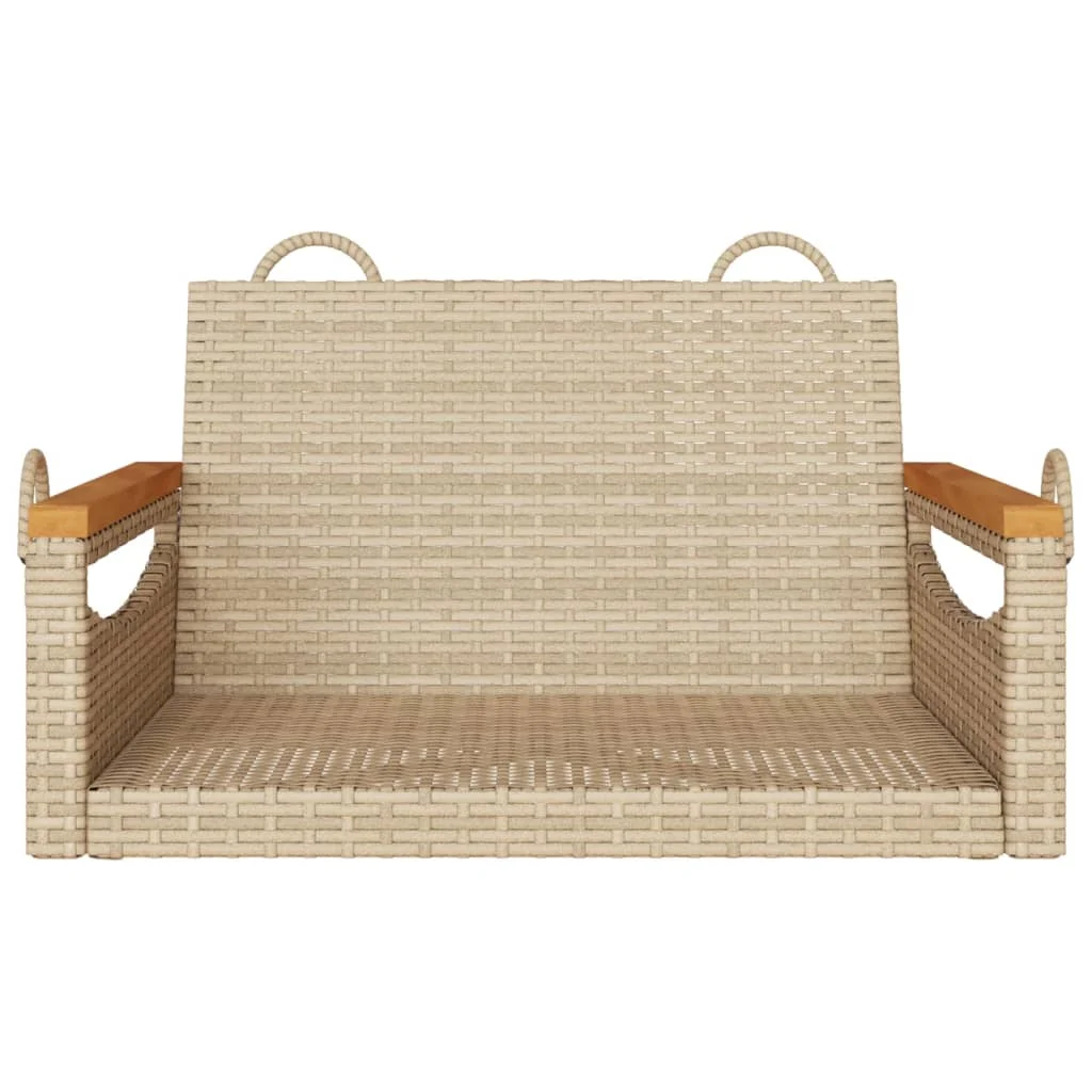 Bézs polyrattan hintapad 63 x 62 x 40 cm