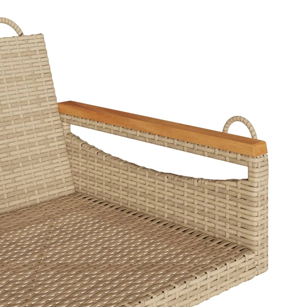 Bézs polyrattan hintapad 63 x 62 x 40 cm