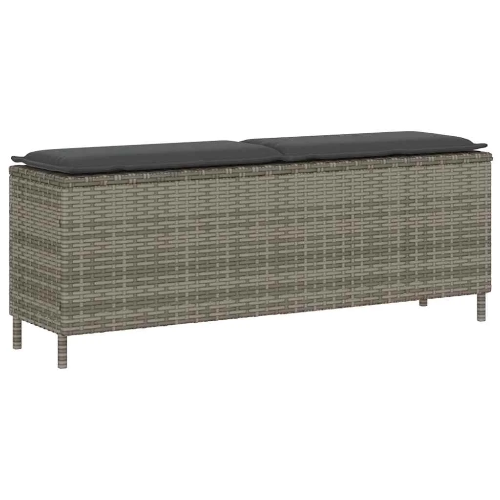 Barna polyrattan kerti pad párnával 110x30x40,5 cm