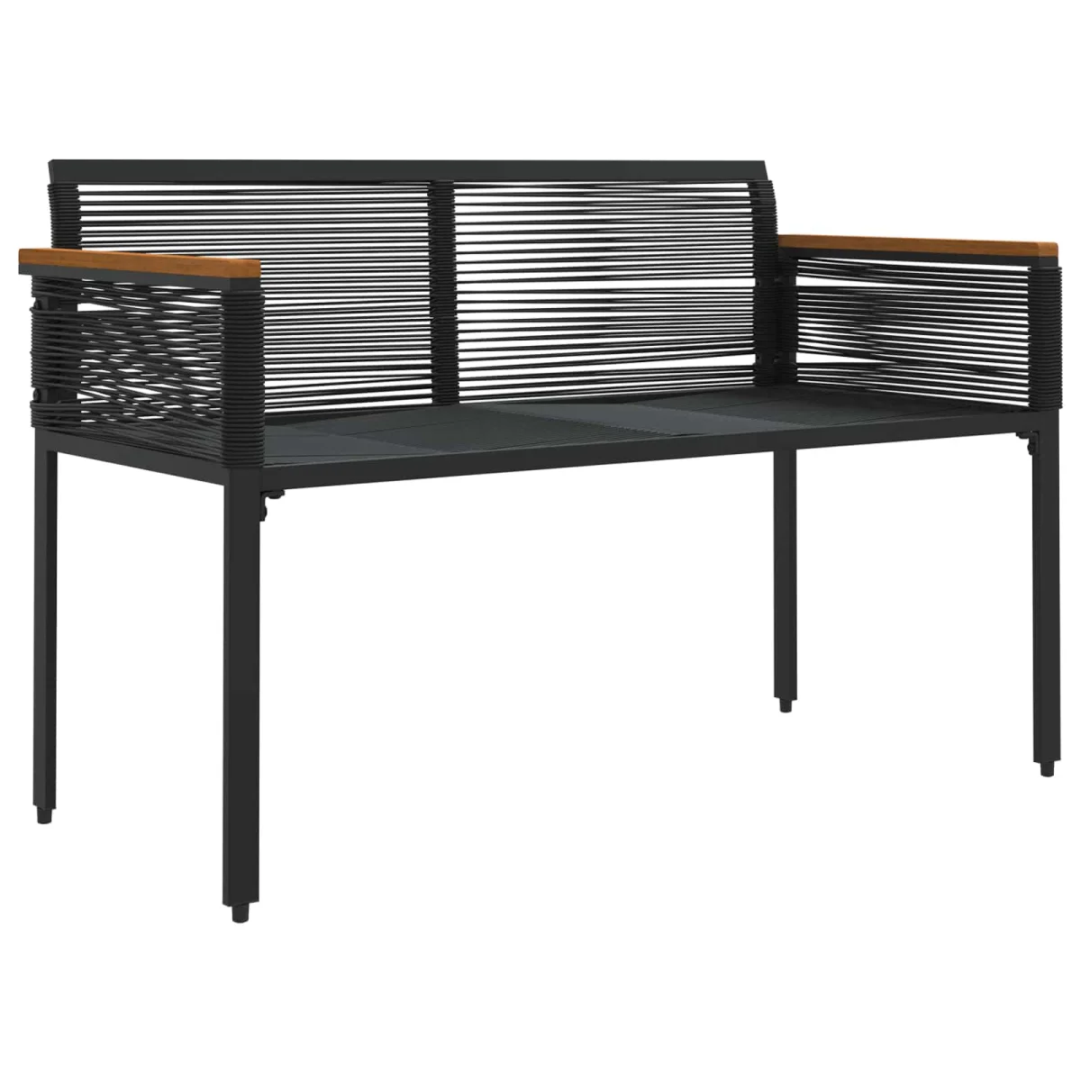 Kerti pad Fekete és krémfehér 117 x 54 x 74.5 cm polirattan