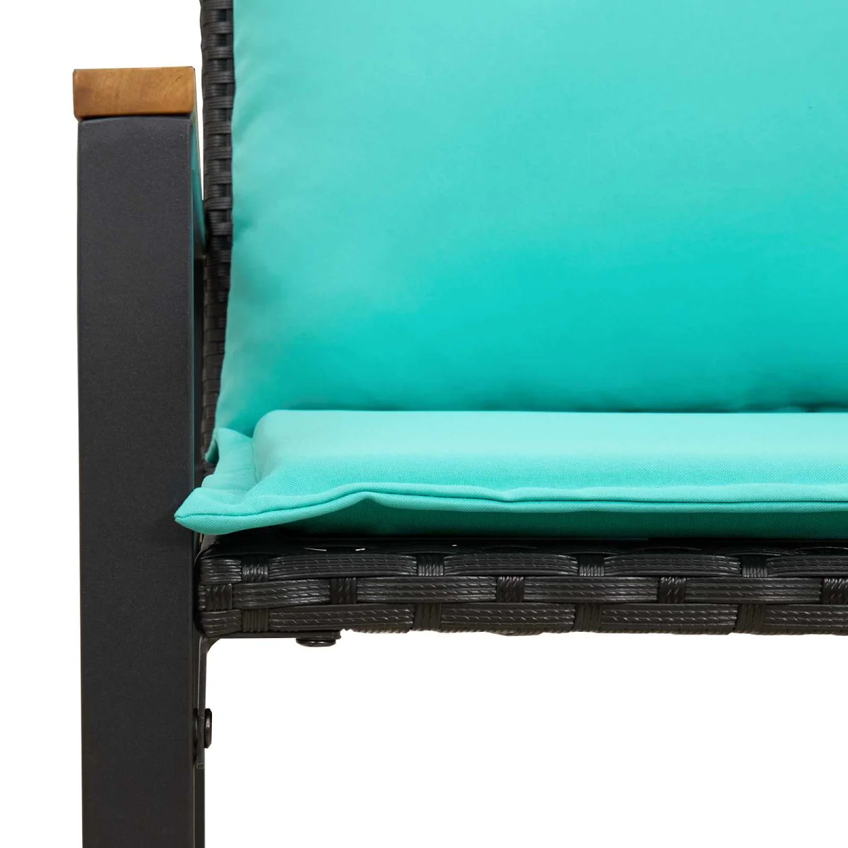 Pad párnával Fekete és Türkiz 115 x 65 x 72 cm Rattan