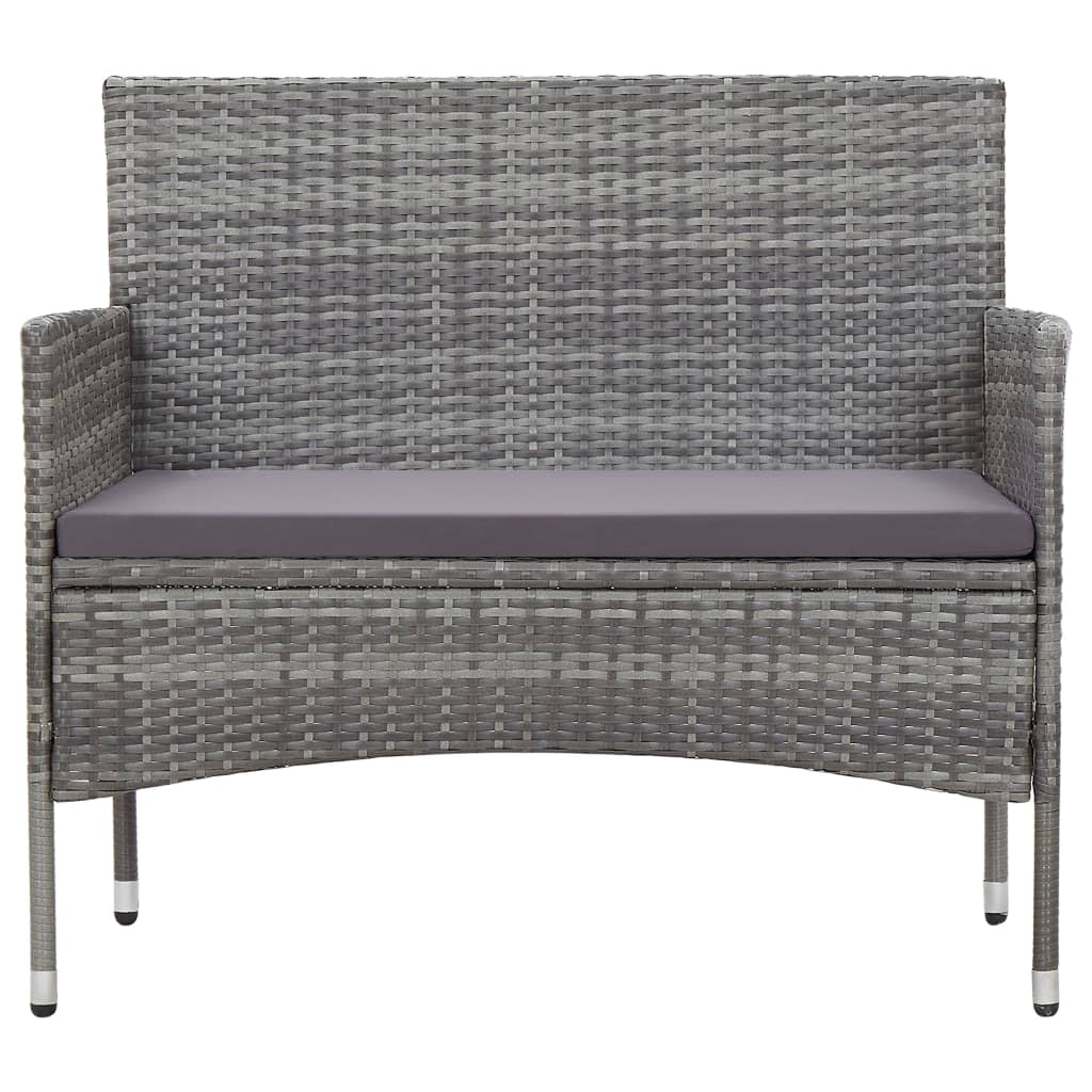 Szürke polyrattan kerti pad 105 cm