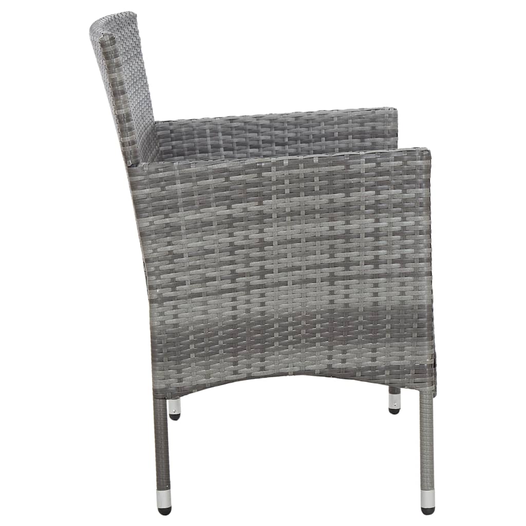 Szürke polyrattan kerti pad 105 cm