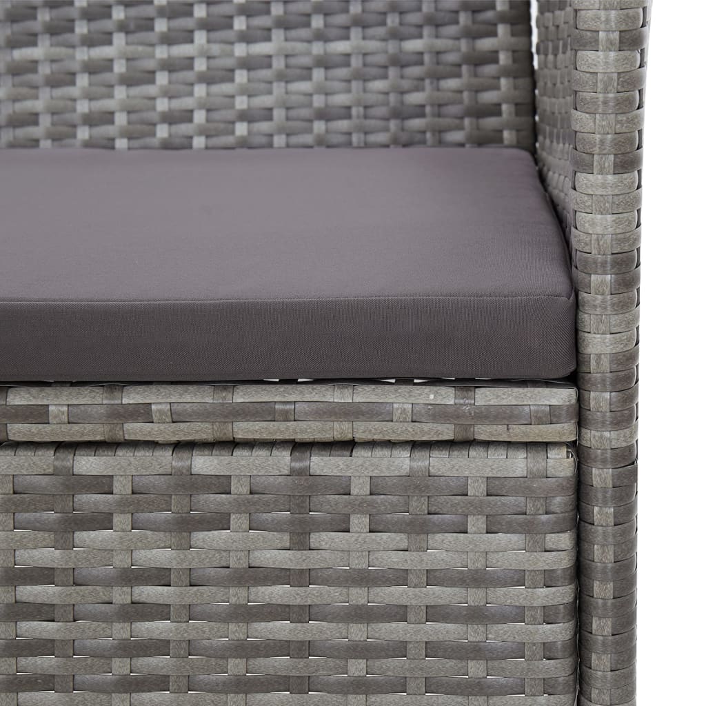 Szürke polyrattan kerti pad 105 cm