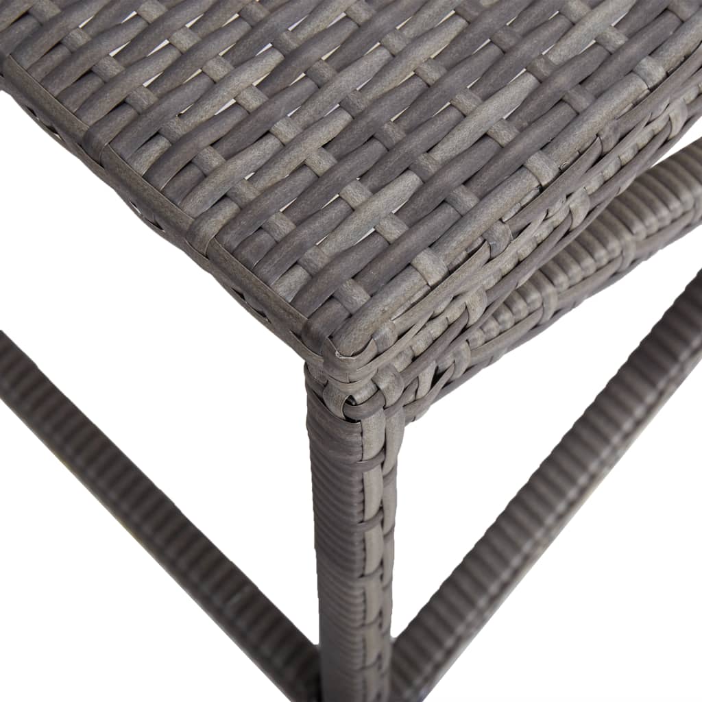 Szürke polyrattan kerti pad 120 cm