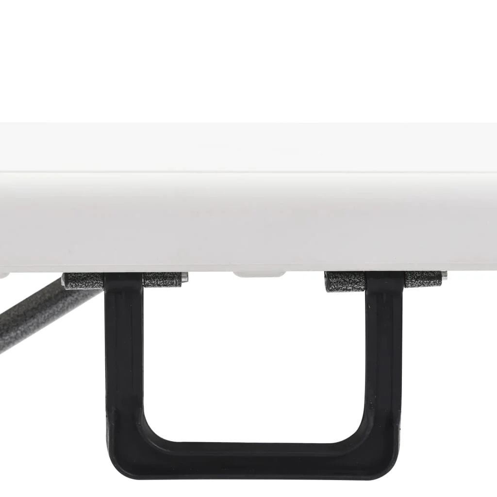 2 db fehér összecsukható HDPE kerti pad 180 cm