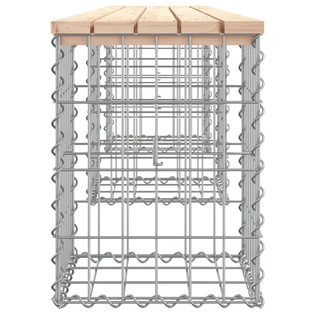 Tömör fenyőfa gabion kerti pad 203x31x42 cm