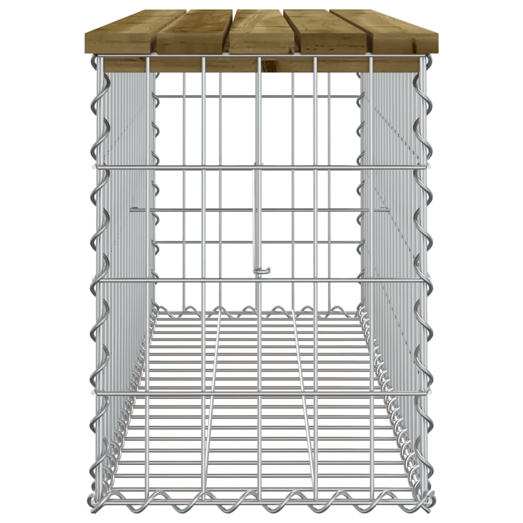 Impregnált fenyőfa gabion kerti pad 103 x 31,5 x 42 cm