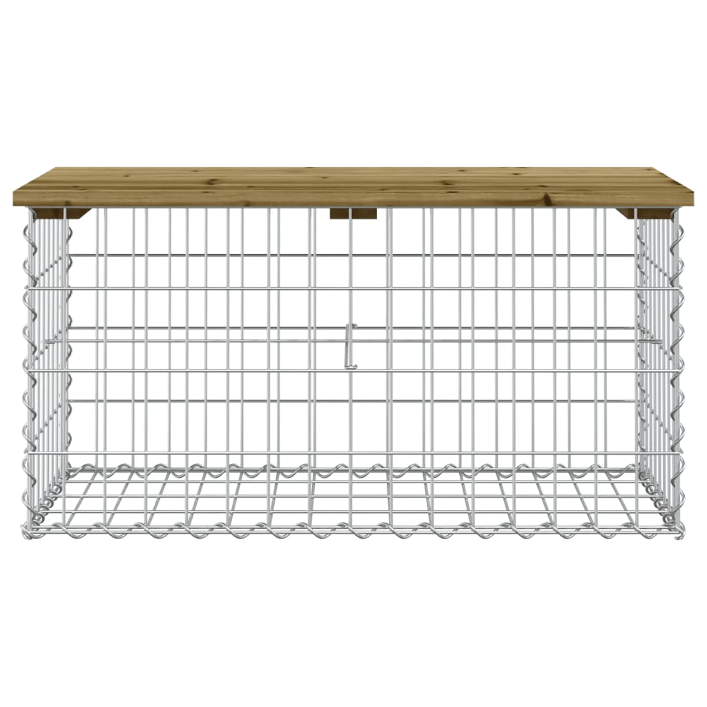 Impregnált fenyőfa gabion kerti pad 83 x 44 x 42 cm