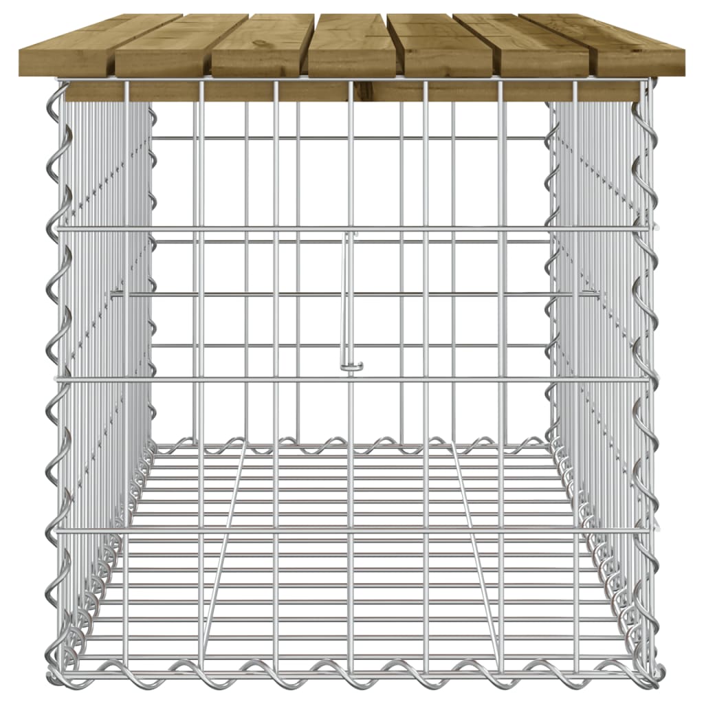 Impregnált fenyőfa gabion kerti pad 83 x 44 x 42 cm