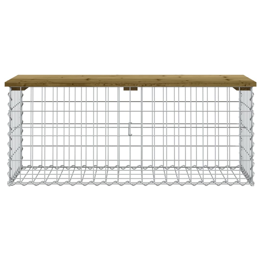 Impregnált fenyőfa gabion kerti pad 103 x 44 x 42 cm