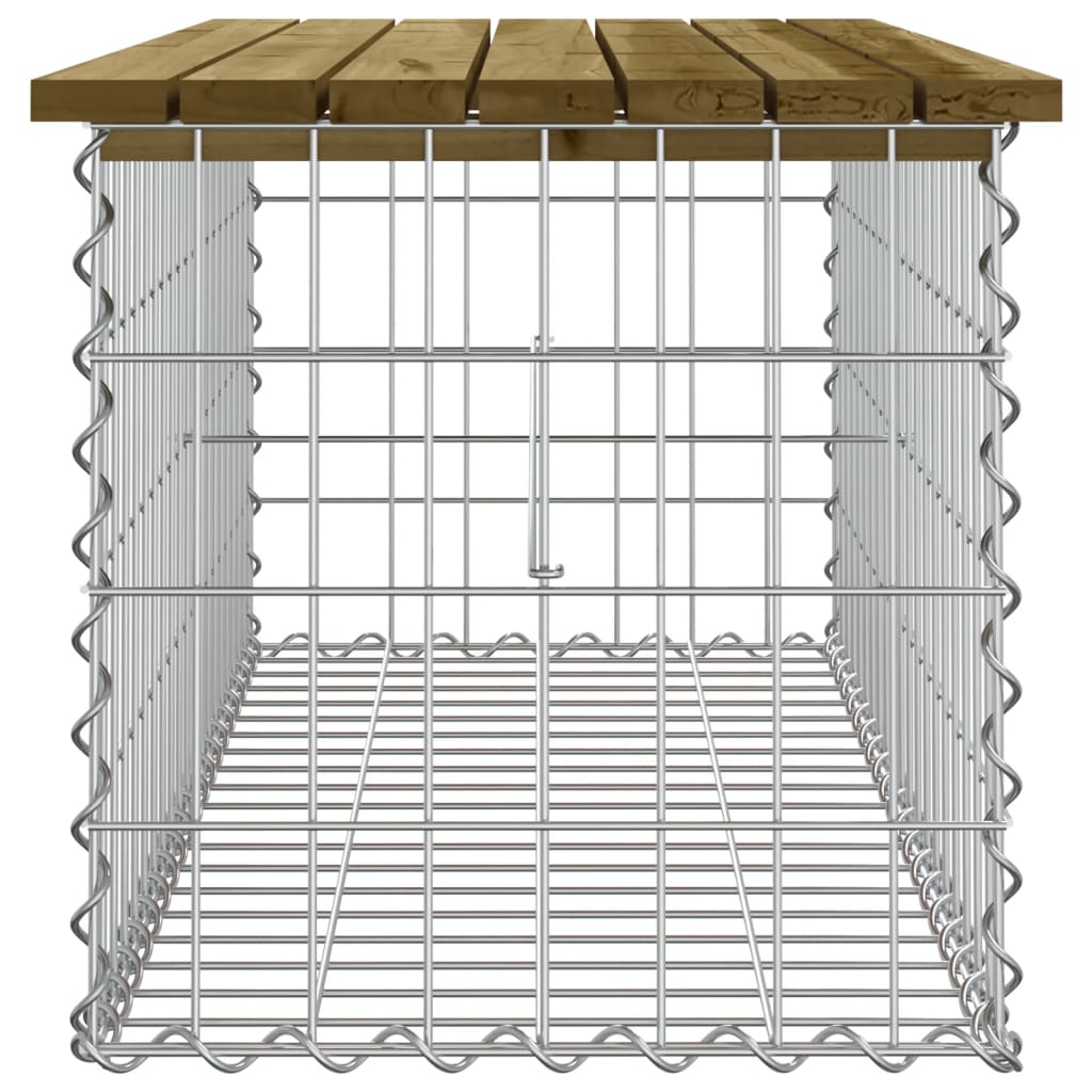 Impregnált fenyőfa gabion kerti pad 103 x 44 x 42 cm