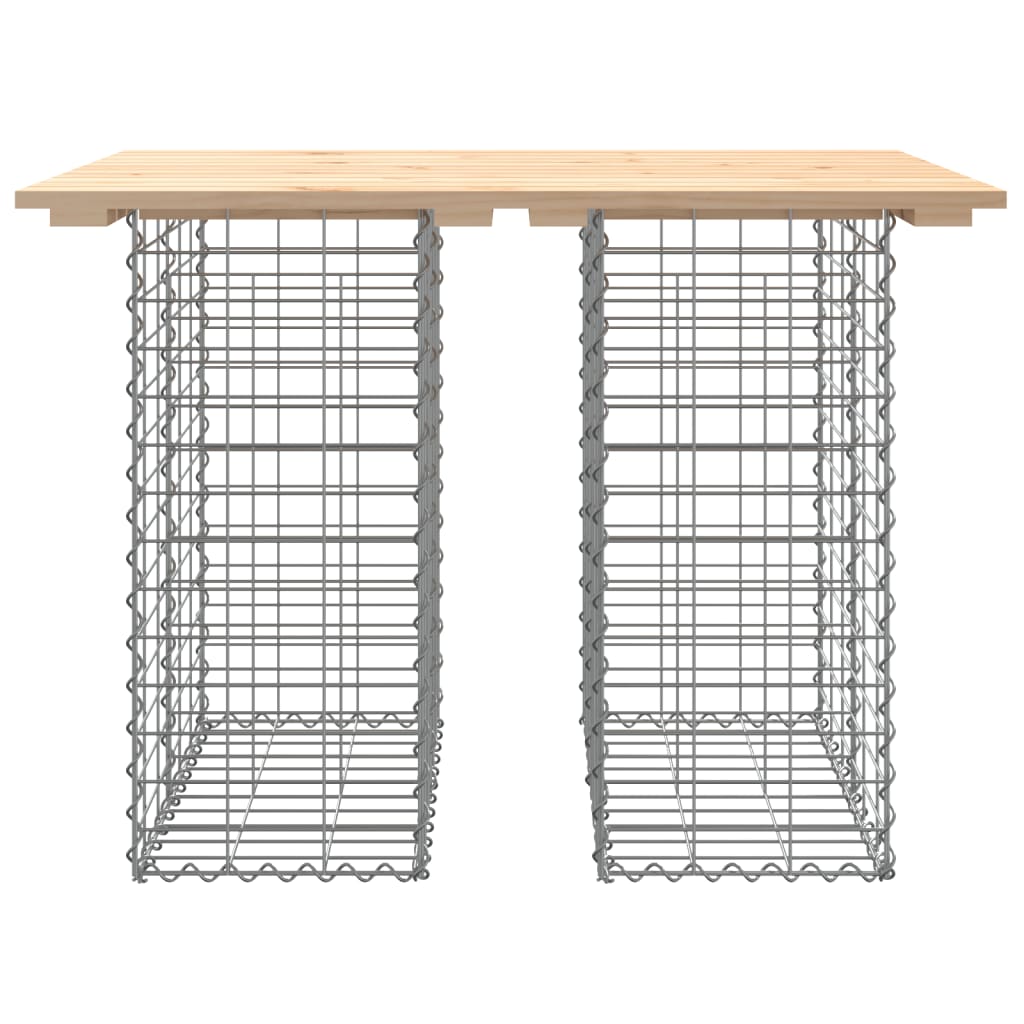 Tömör fenyőfa gabion kerti pad 100x70x72 cm