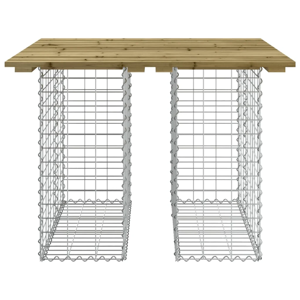 Impregnált fenyőfa gabion kerti pad 100 x 102 x 72 cm