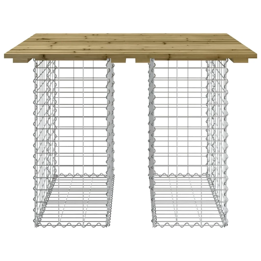 Impregnált fenyőfa gabion kerti pad 100 x 102 x 72 cm
