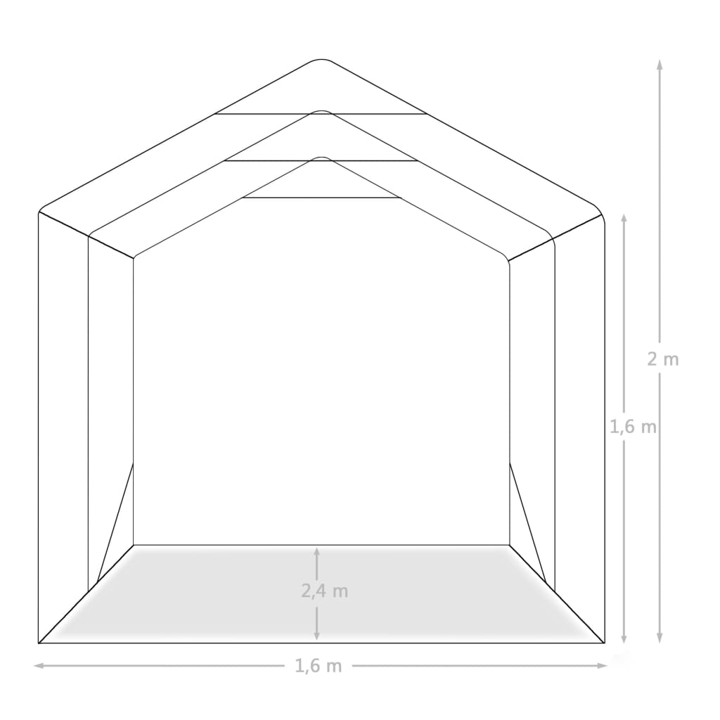 Zöld PVC sátorgarázs 1,6 x 2,4 m