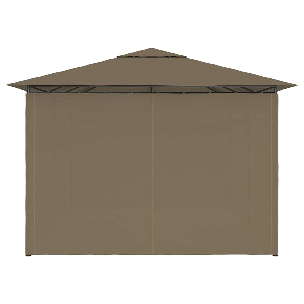 Tópszínű kerti pavilon függönyökkel 4 x 3 m 180 g/m²