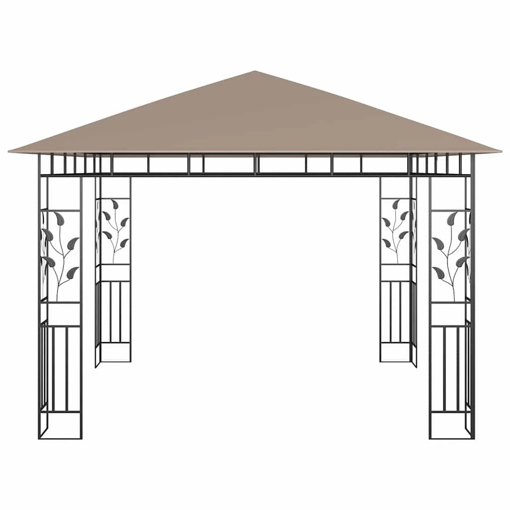 Tópszínű pavilon szúnyoghálóval 3 x 3 x 2,73 m 180 g/m²