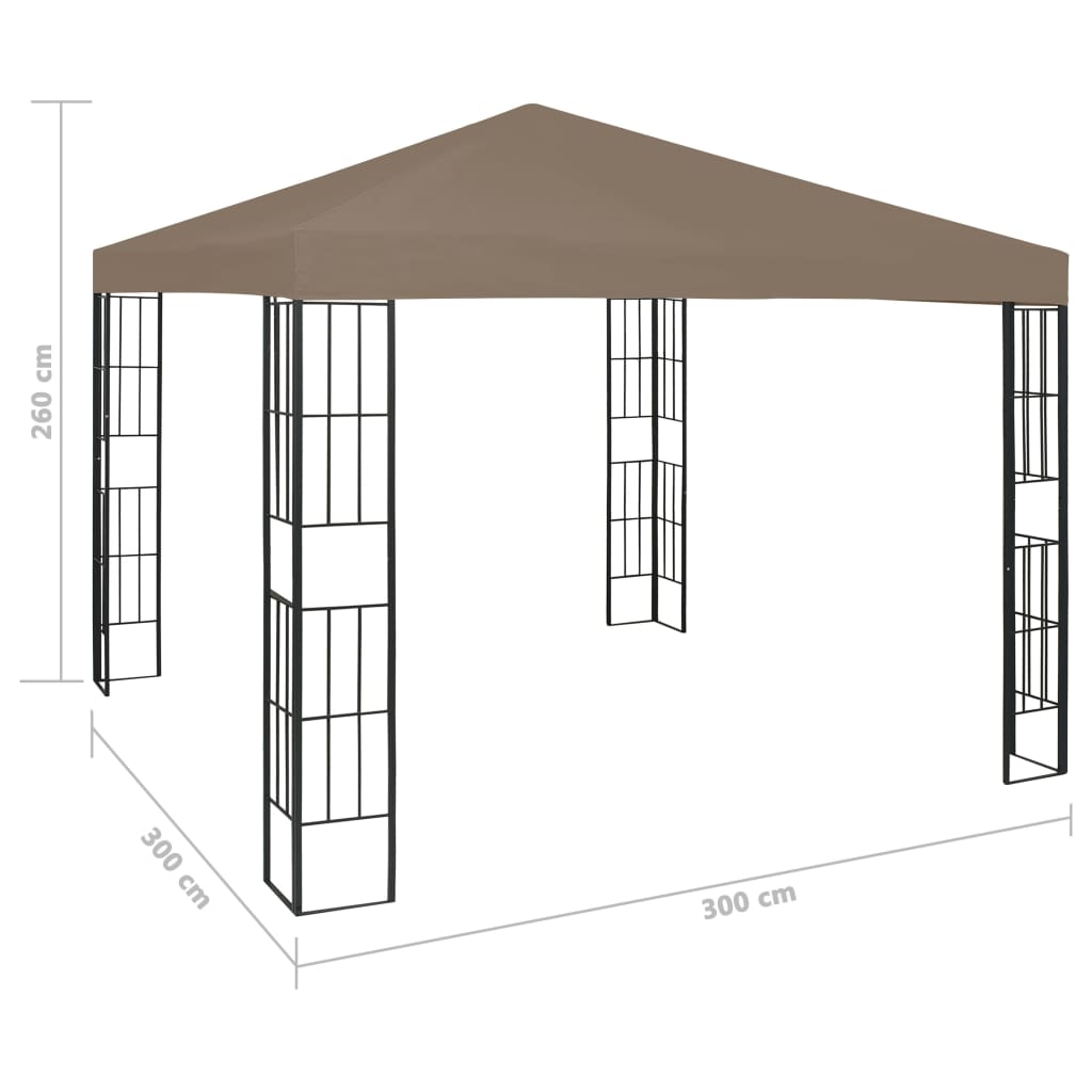 Tópszínű pavilon 3 x 3 m