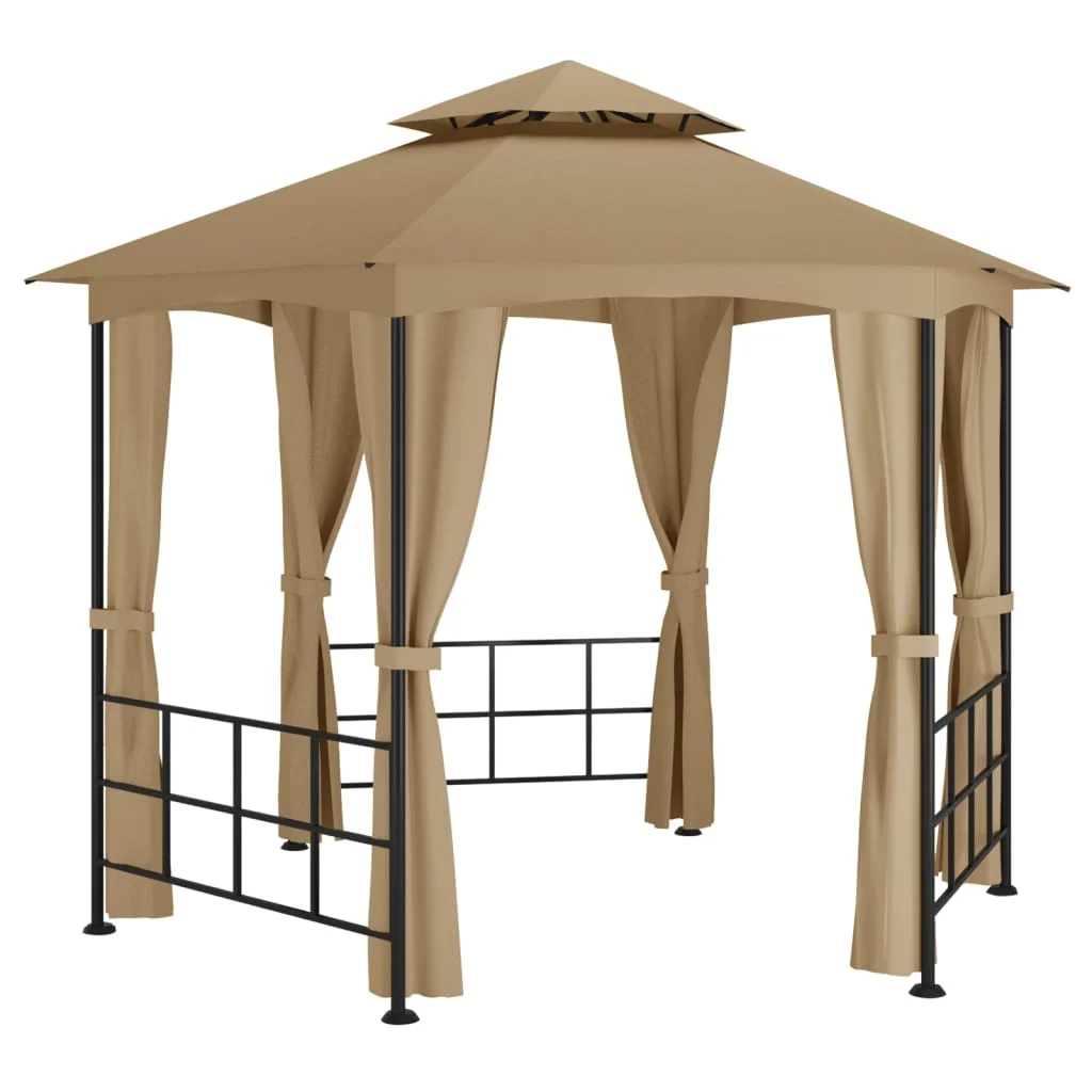 Tópszínű pavilon oldalfalakkal 3,1 x 2,7 m