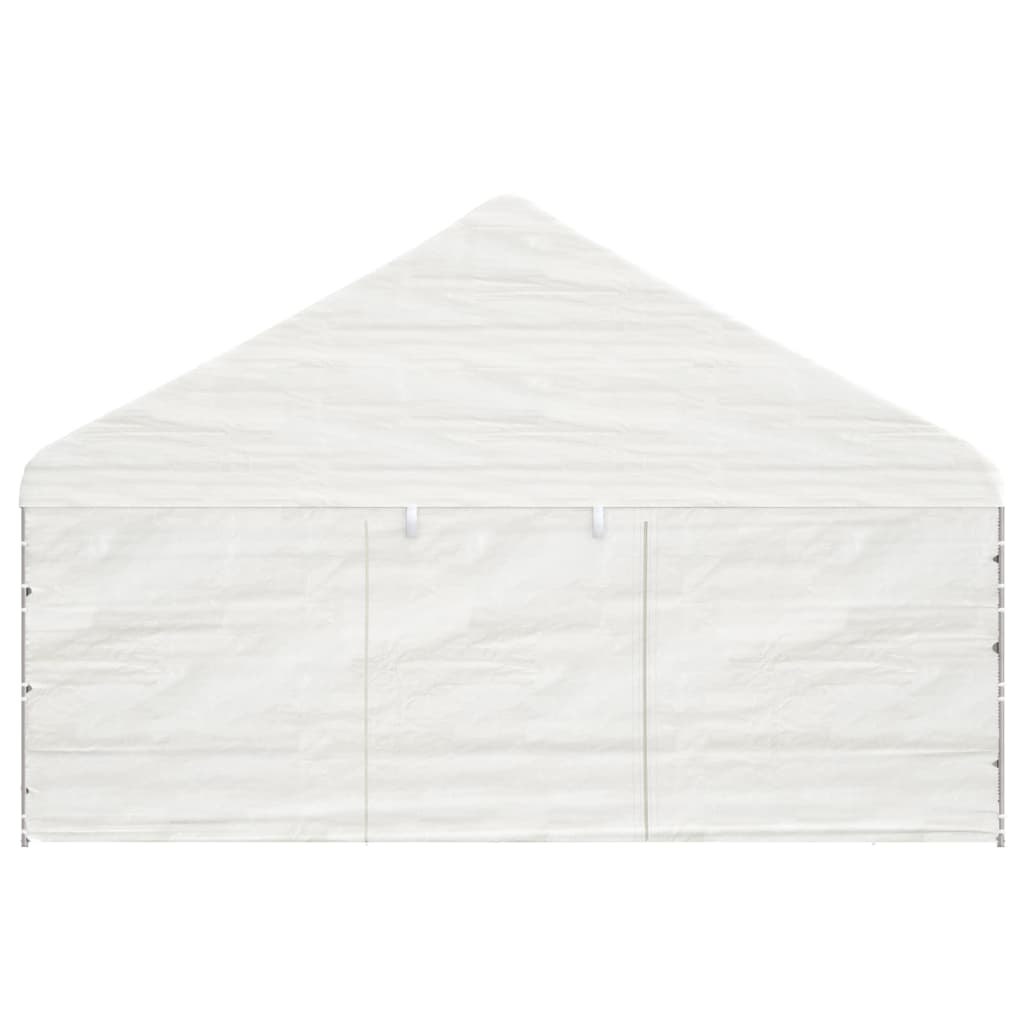 Fehér polietilén pavilon tetővel 13,38 x 5,88 x 3,75 m
