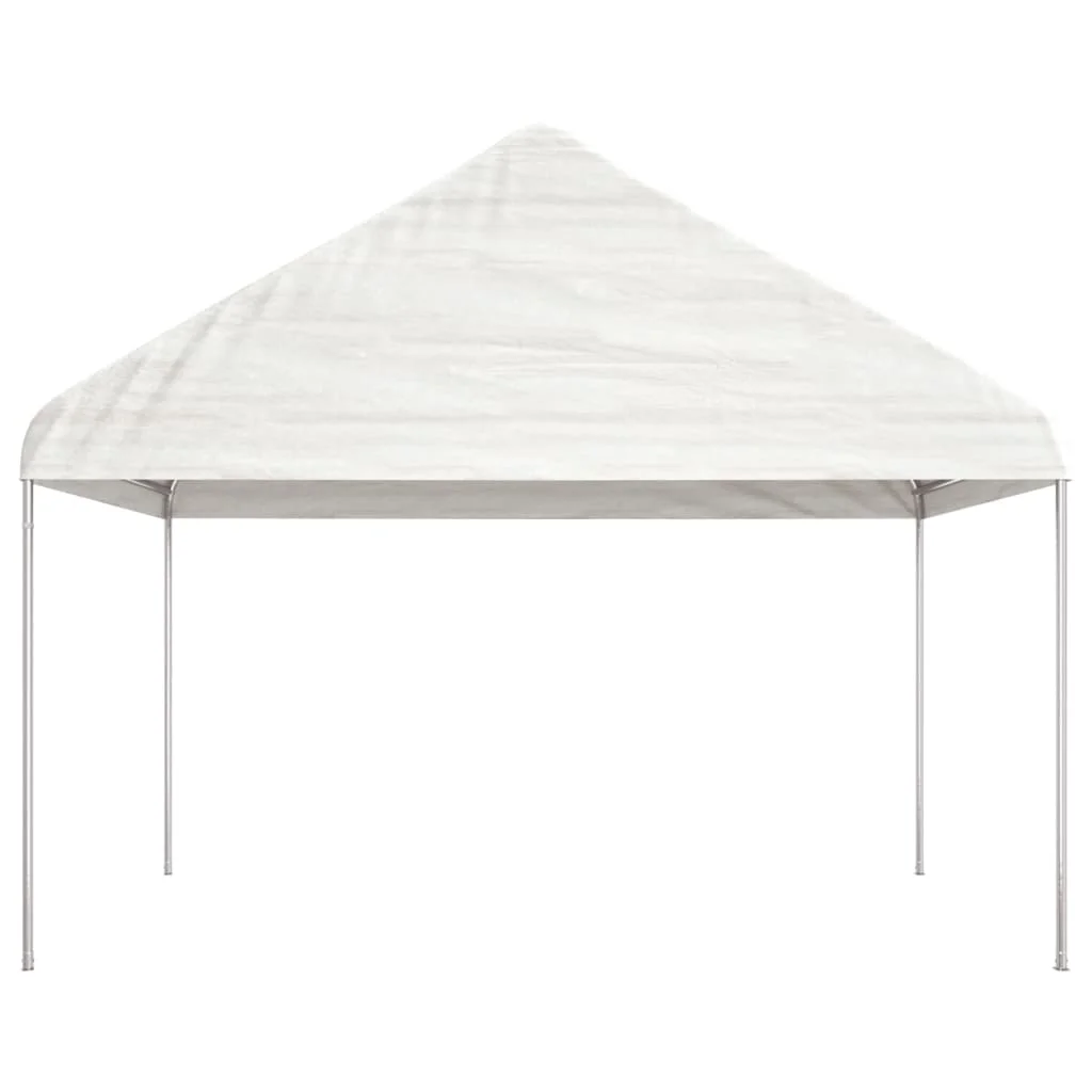 Fehér polietilén pavilon tetővel 11,15 x 4,08 x 3,22 m