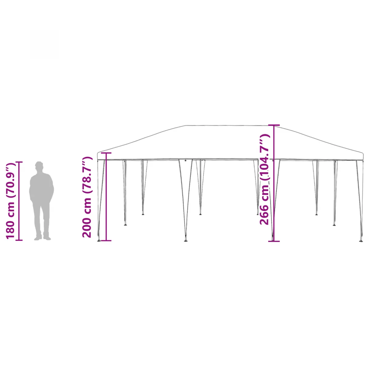 Parti sátor Zöld 6x4 m PE