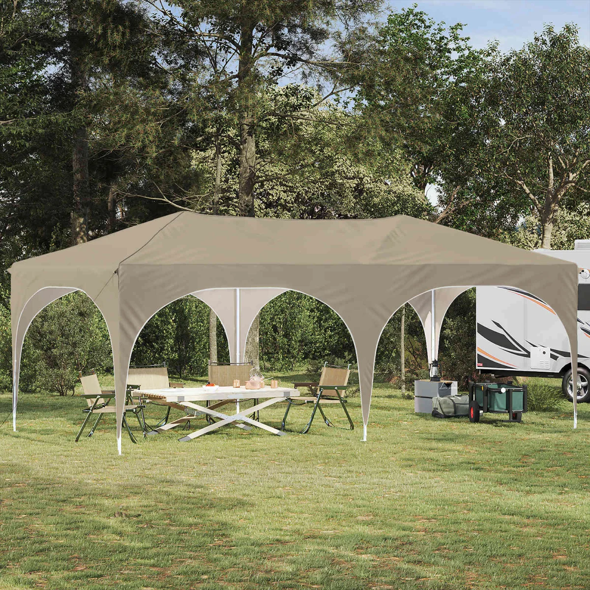 Parti sátor Krém 575 x 288 x 245 cm Oxford Szövet