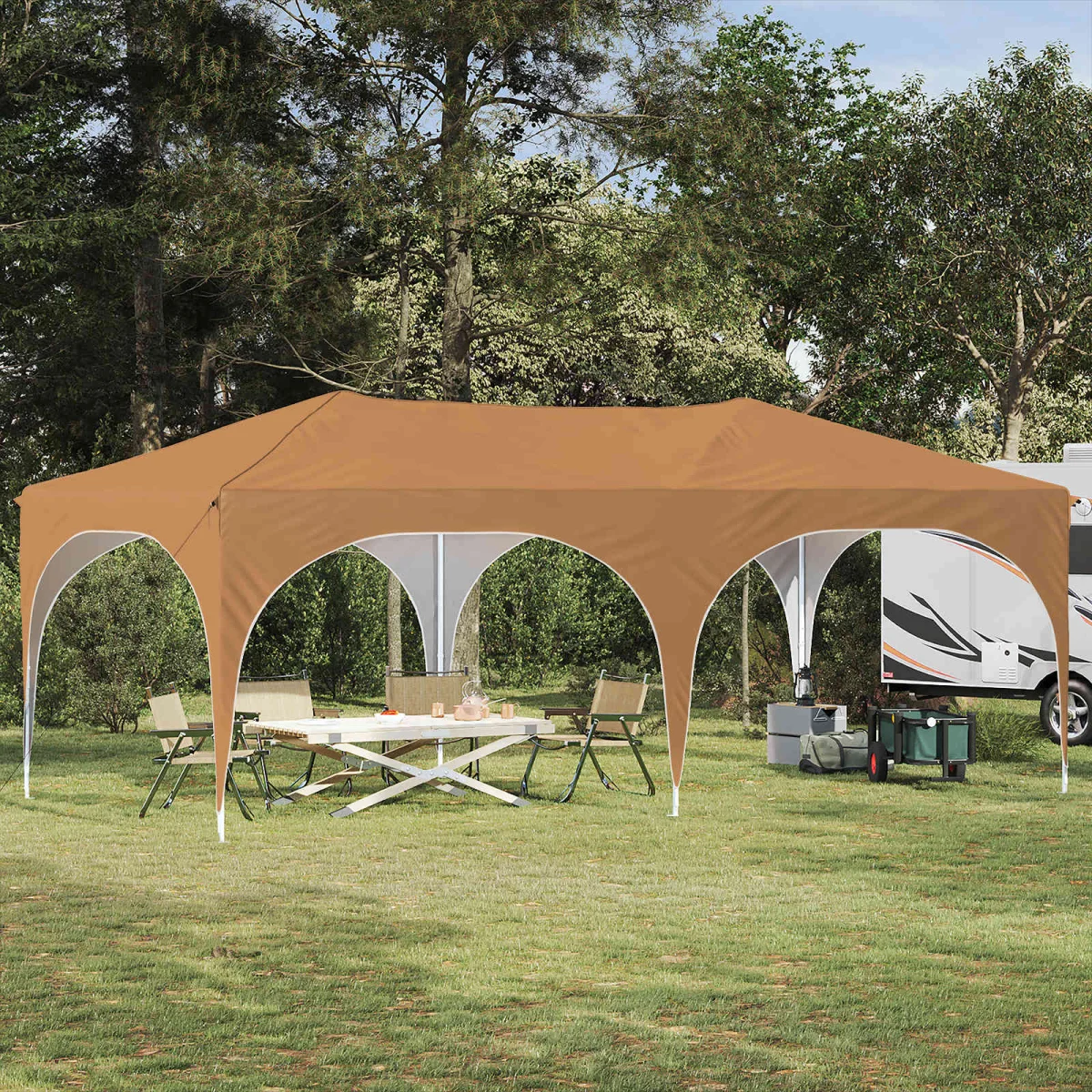 Parti sátor Bézs 575 x 288 x 245 cm Oxford Szövet