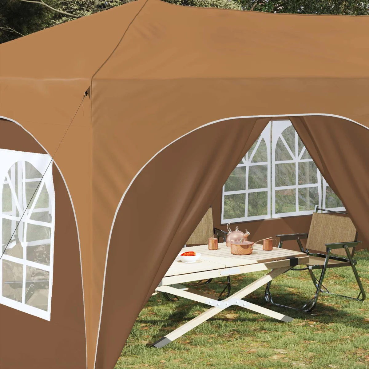 Parti sátor Bézs 575 x 288 x 245 cm Oxford Szövet