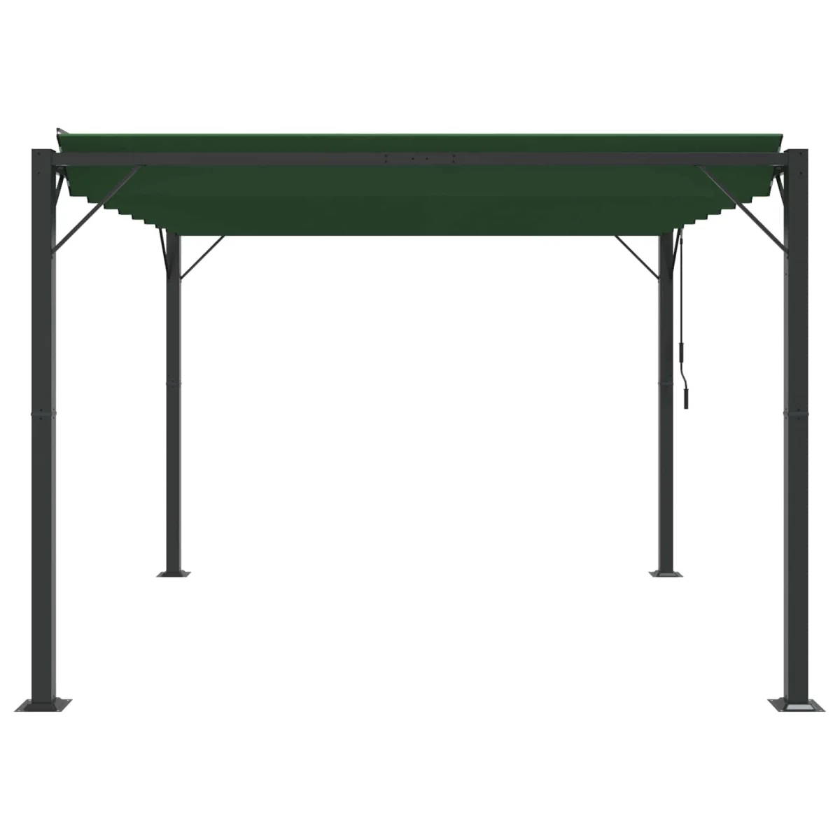 Sátras pavilon lamellás tetővel Zöld 3 x 3 x 2,14 m