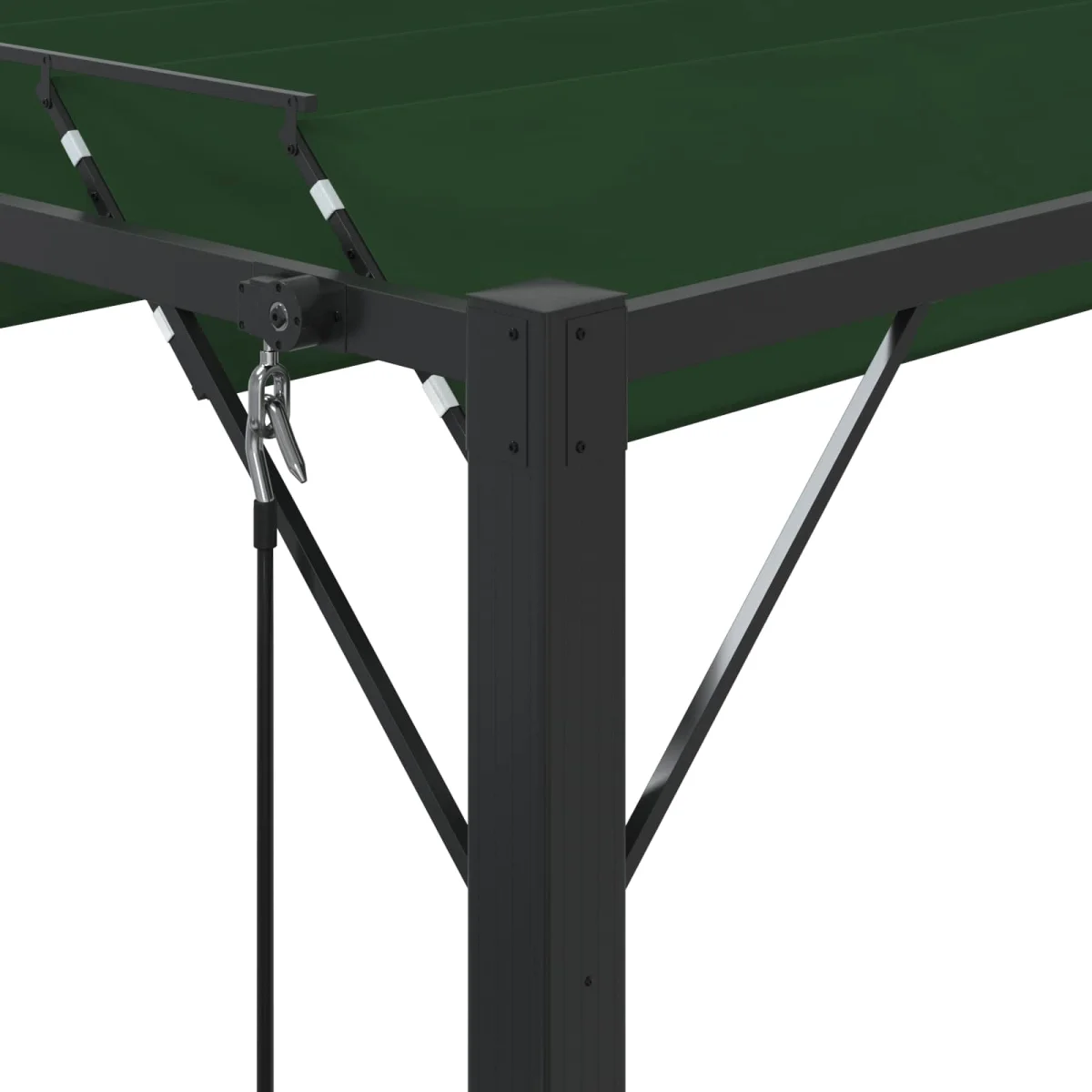 Sátras pavilon lamellás tetővel Zöld 3 x 3 x 2,14 m