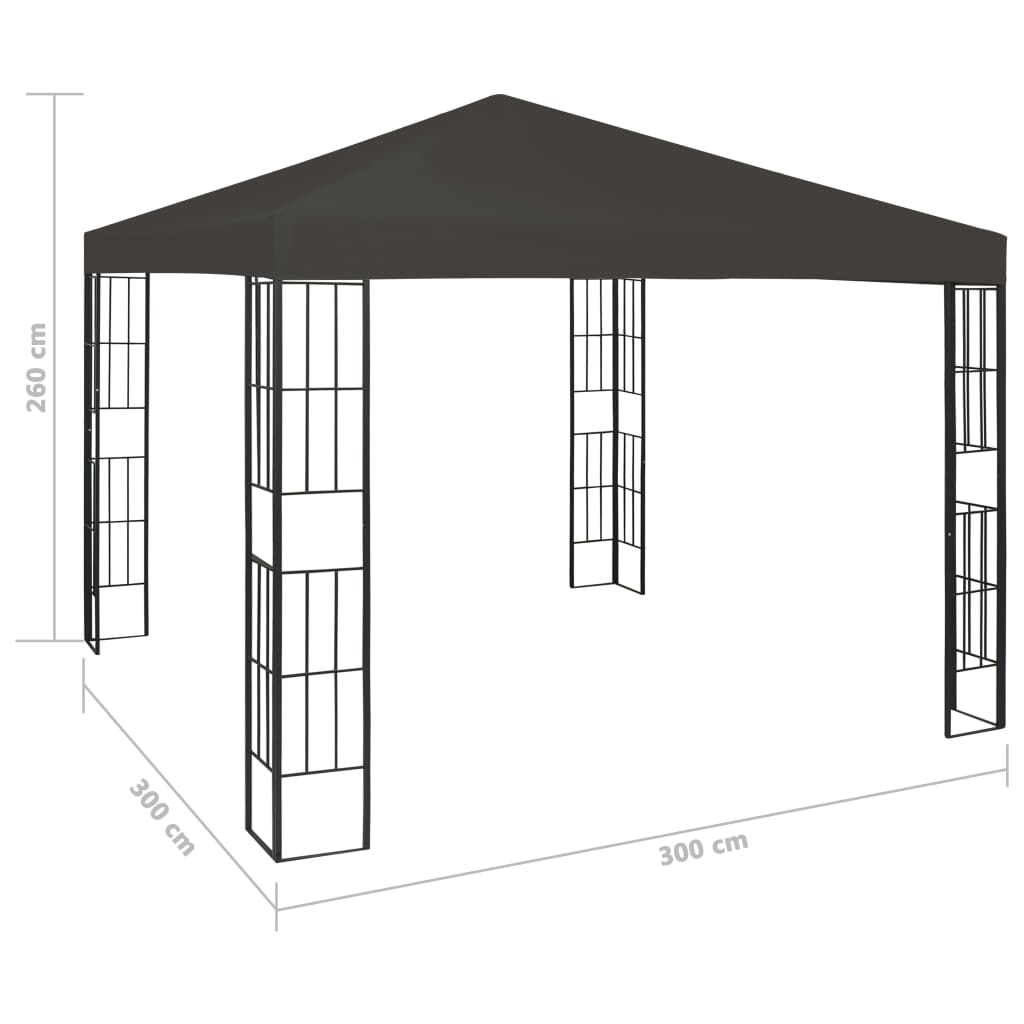 Antracitszürke pavilon 3 x 3 m