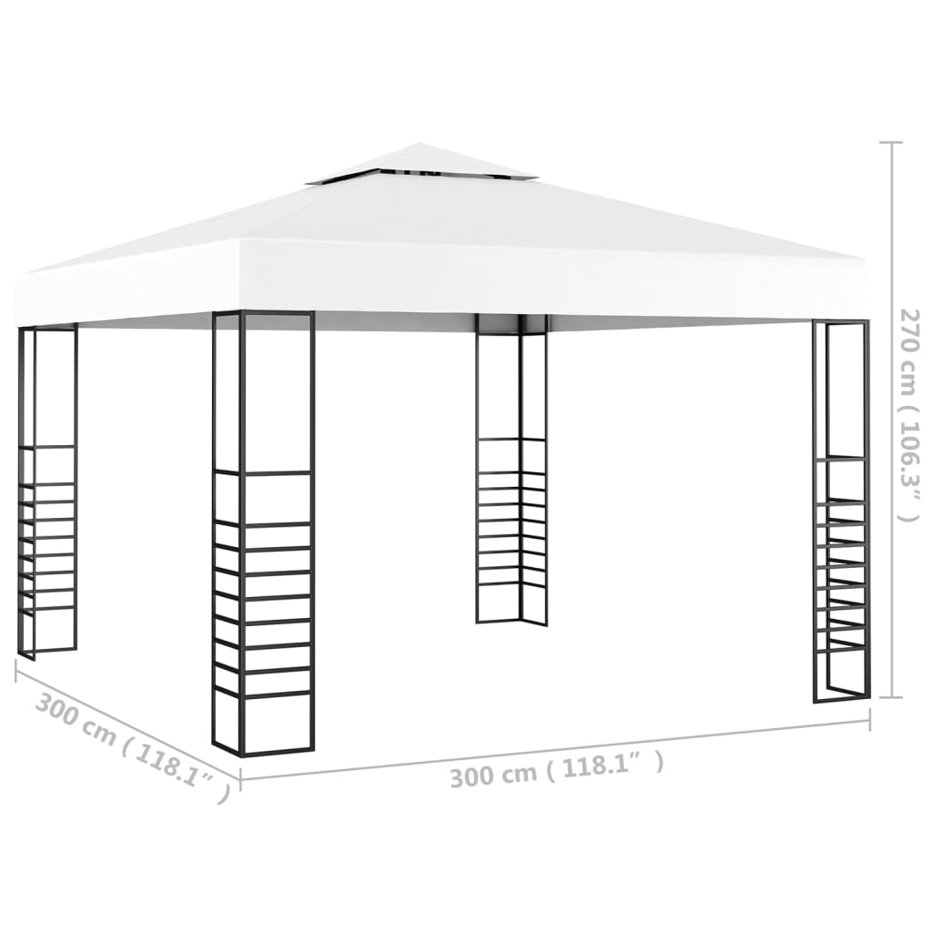 Fehér kerti pavilon 3 x 3 m