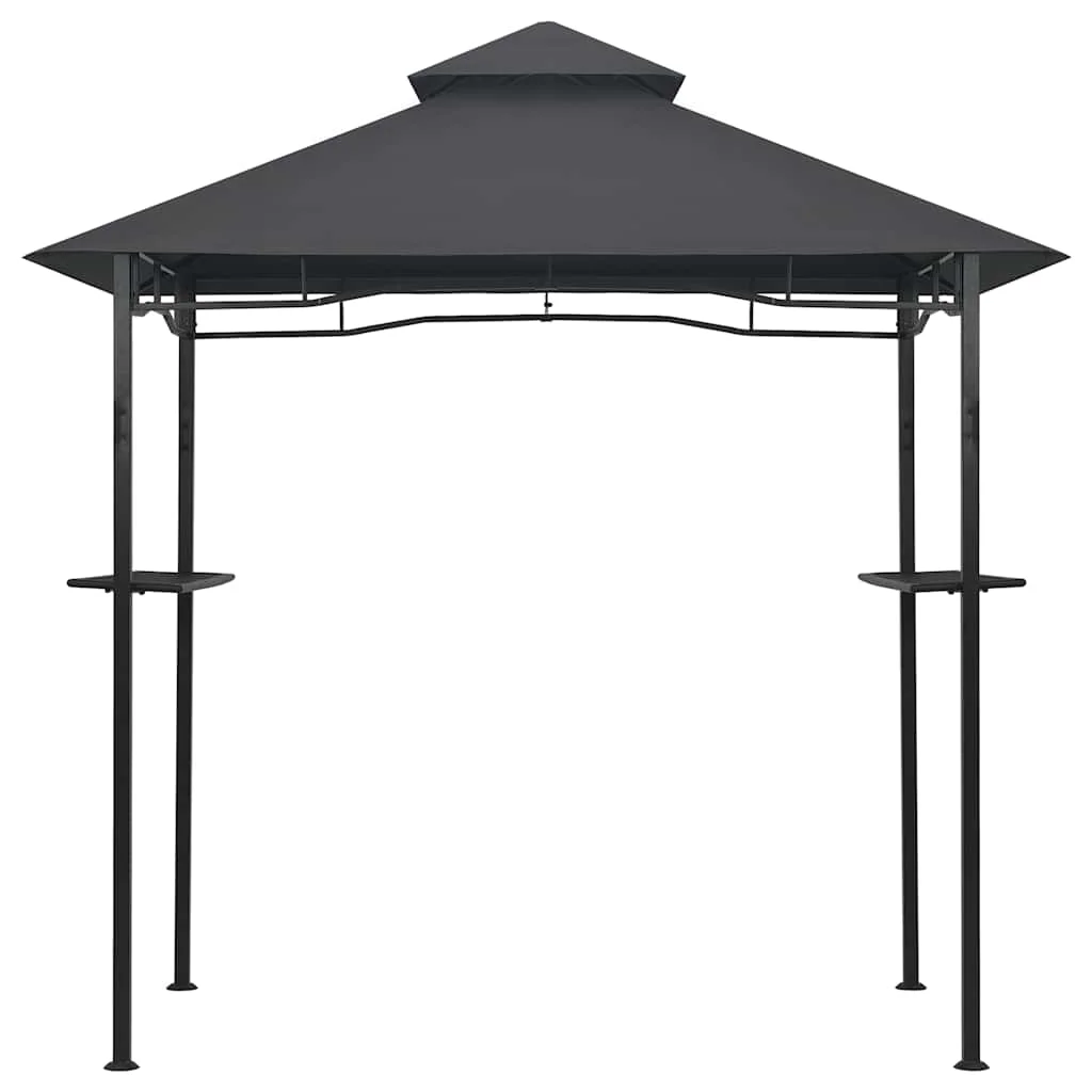 Antracitszürke acél grillpavilon 240 x 150 x 255 cm